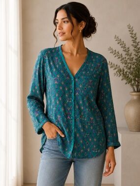 Vintage Victoria’s Secret Printed Lounge Pajama Top Medium
